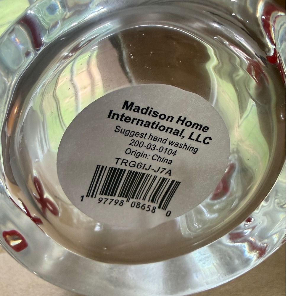 Target Madison Home 16 FI Oz Icon Glass With Red Bows Set Of 6 - Picture 3 of 3